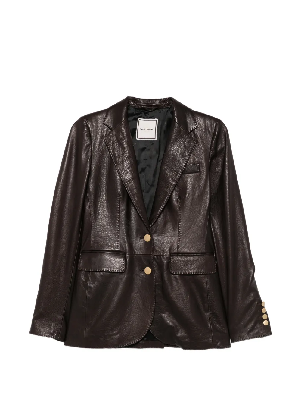 Tagliatore single-breasted leather jacket - Braun