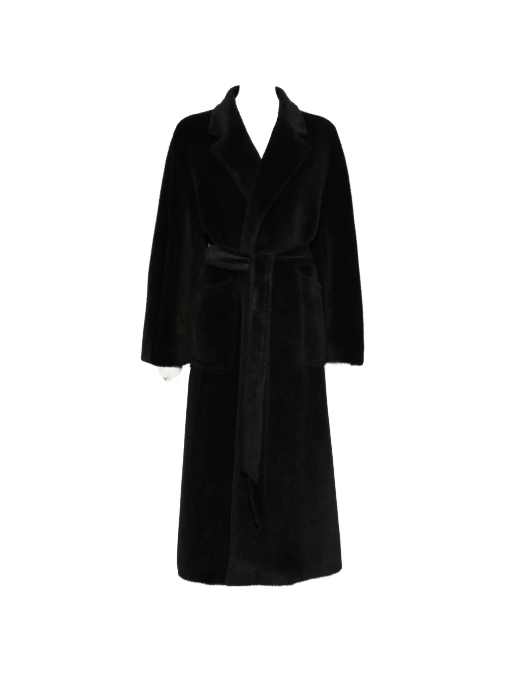 Tagliatore belted faux-fur coat Zwart