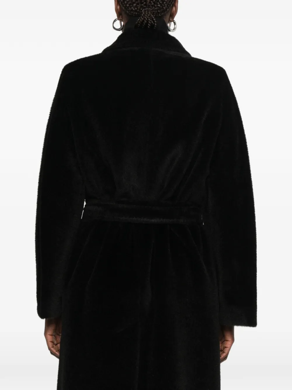 Tagliatore belted faux-fur coat Zwart