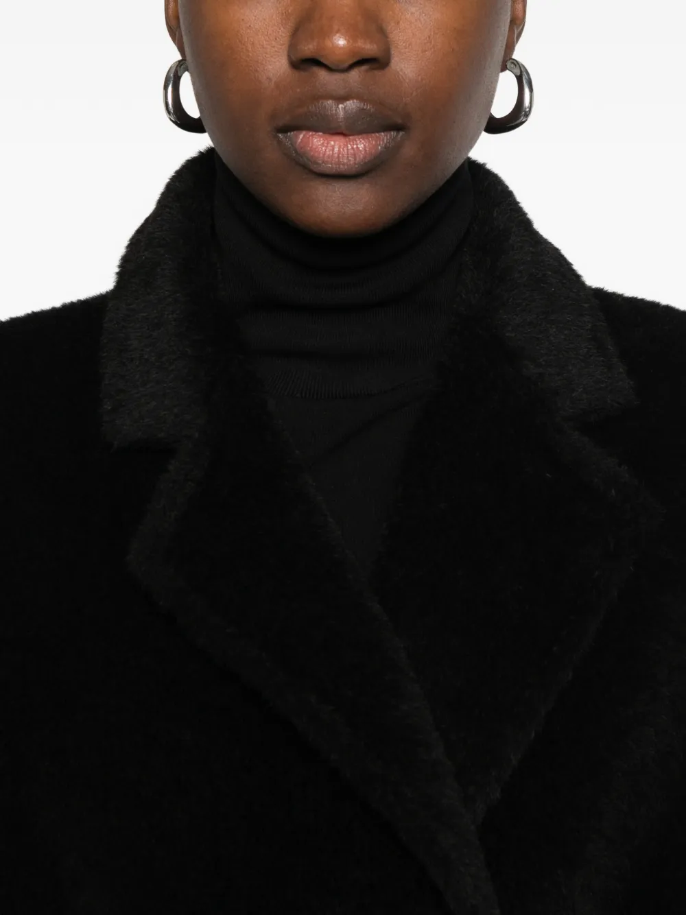 Tagliatore belted faux-fur coat Zwart