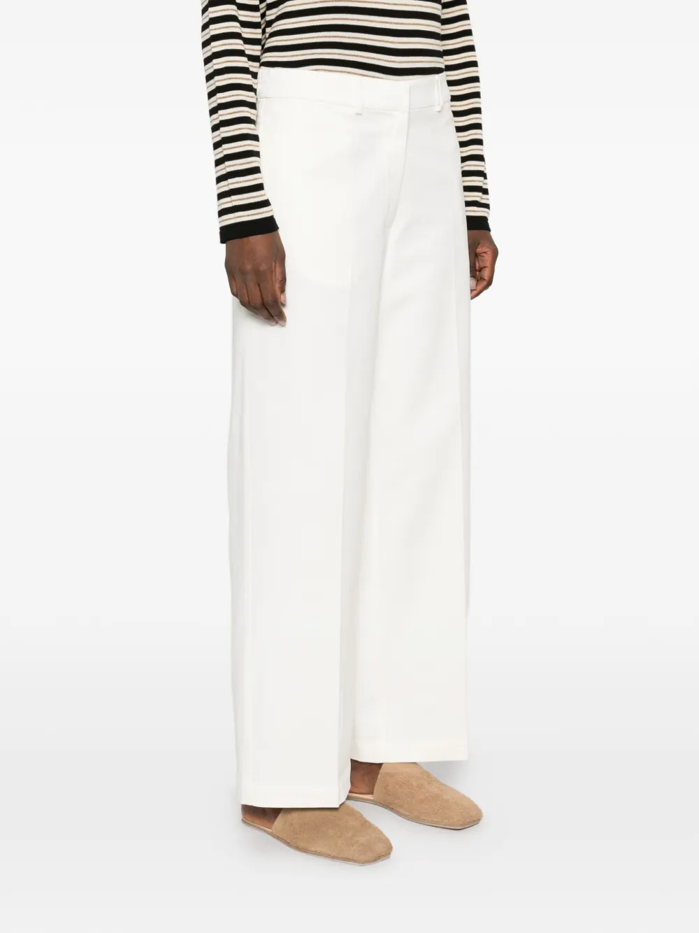 Cordera pressed-crease wide-leg trousers Wit