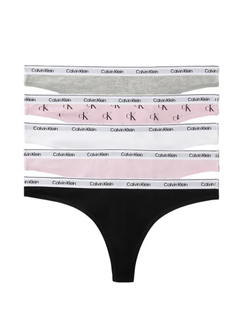 Calvin Klein Set aus fünf Tangas mit Logo-Bund