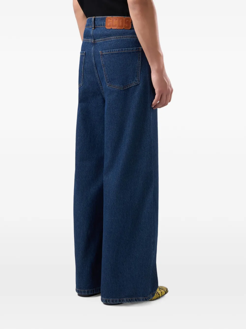 GCDS Jeans met logopatch Blauw