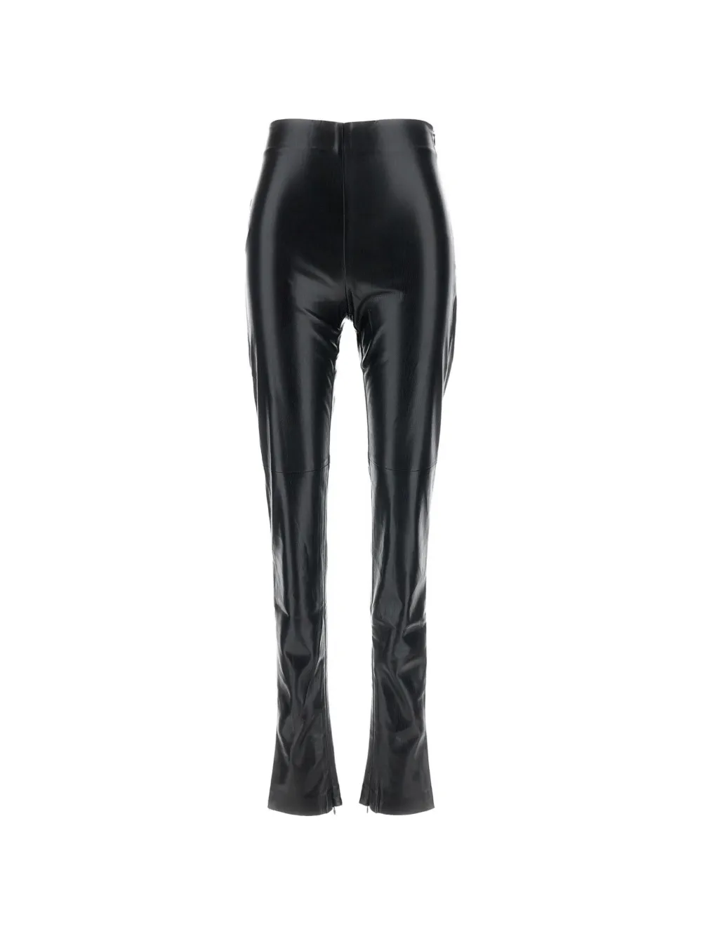 THE ANDAMANE pantalon en cuir artificiel à ourlet zippé - Noir THE ANDAMANE pantalon en cuir artificiel à ourlet zippé - Noir
