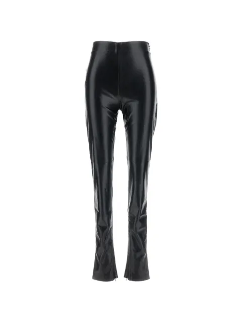 THE ANDAMANE faux-leather zipped-hem trousers