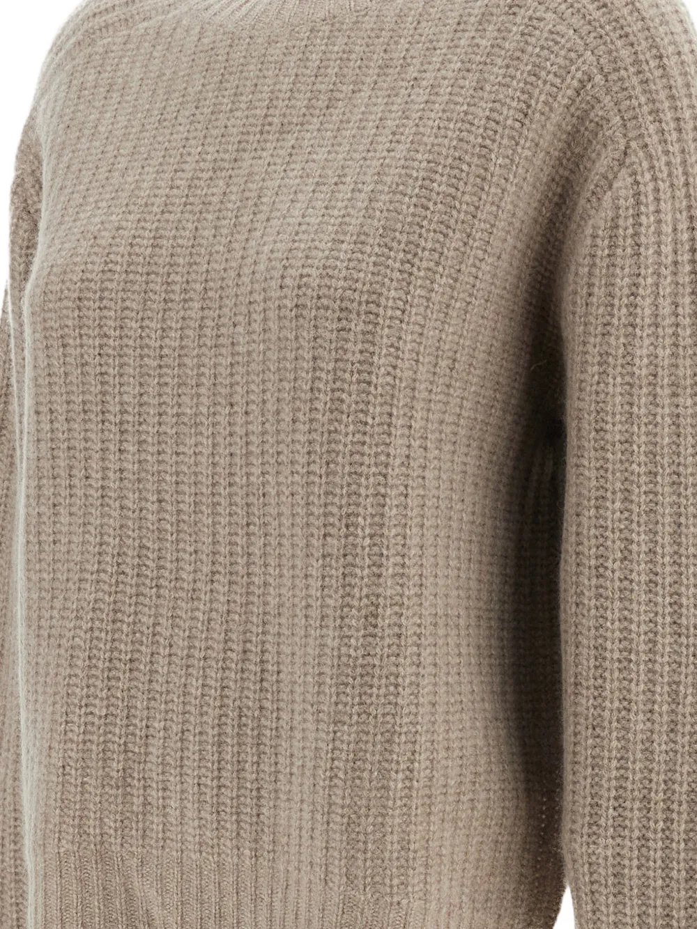 arch4 Nisha ribgebreide kasjmier trui Beige