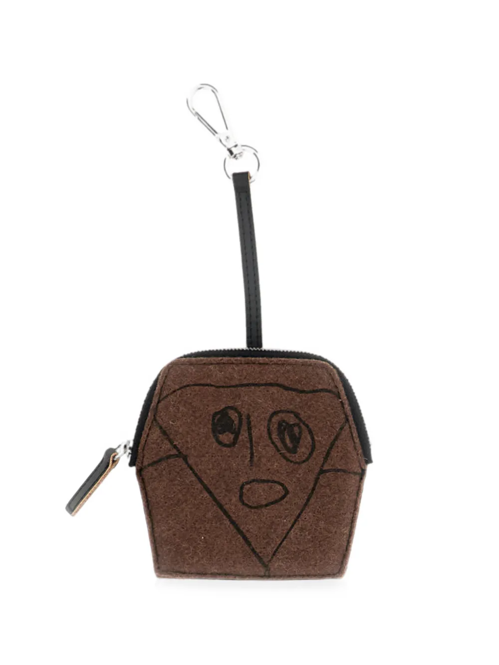 Plan C Pili And Bianca graphic-print zip-around coin purse - Marrone
