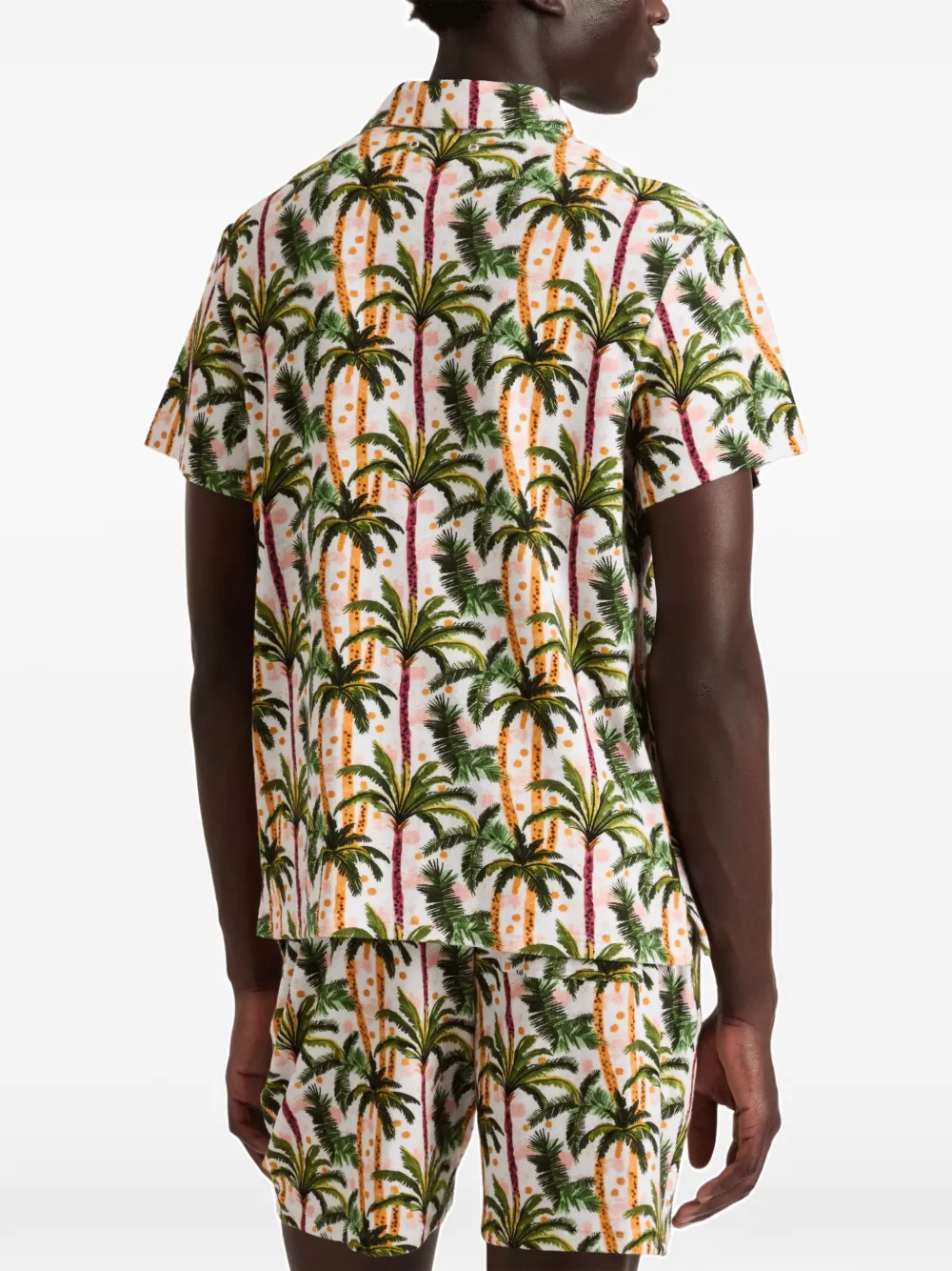 Vilebrequin Terry overhemd met palm-print Wit