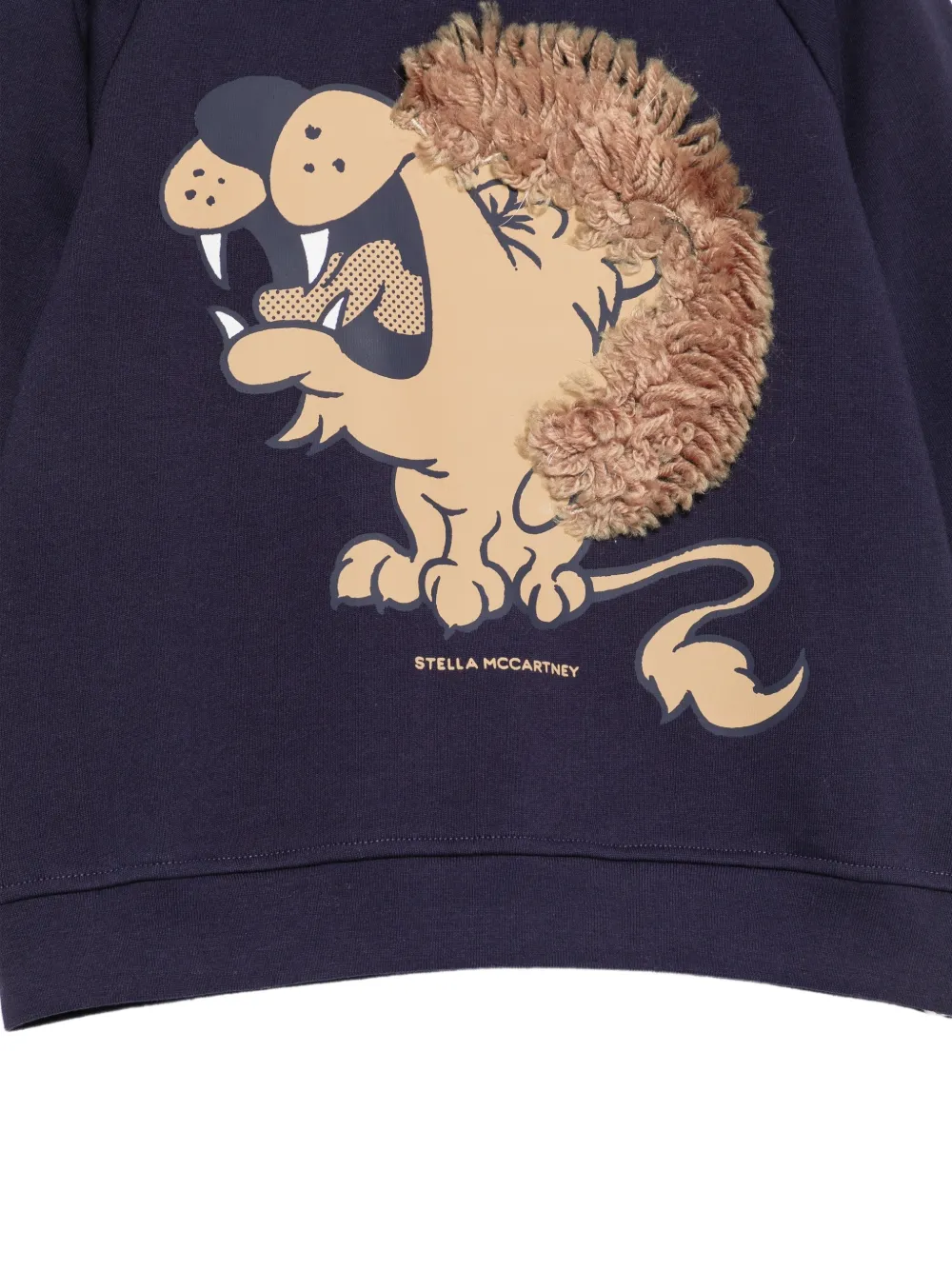 Stella McCartney Kids Trui met leeuw-patchwork Blauw