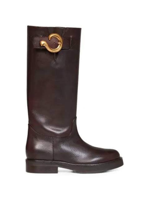 ETRO leather boots with Paisley buckle