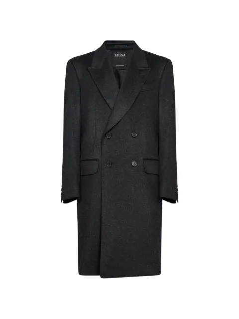 Zegna double-breasted peak-lapel coat