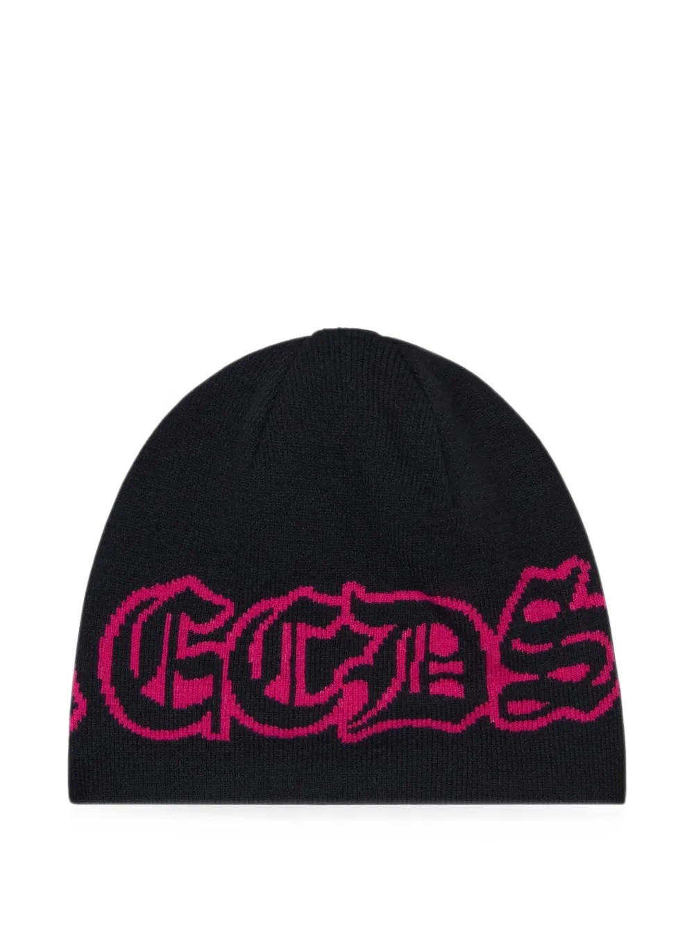 Gcds Gothic Logo-intarsia Beanie Hat In Black