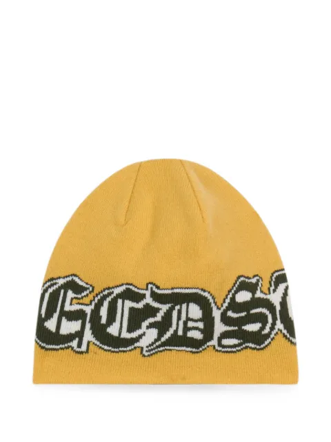 GCDS Gothic logo-intarsia beanie hat