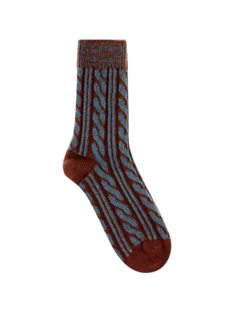 Gallo cable-knit ribbed-trim socks