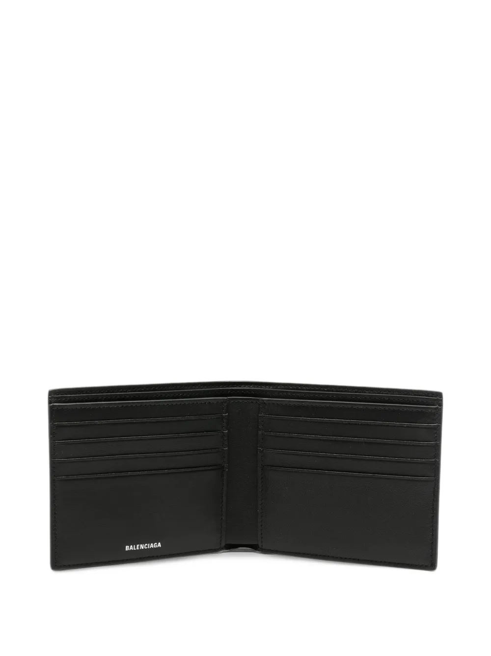 Balenciaga logo-plaque bifold wallet Zwart