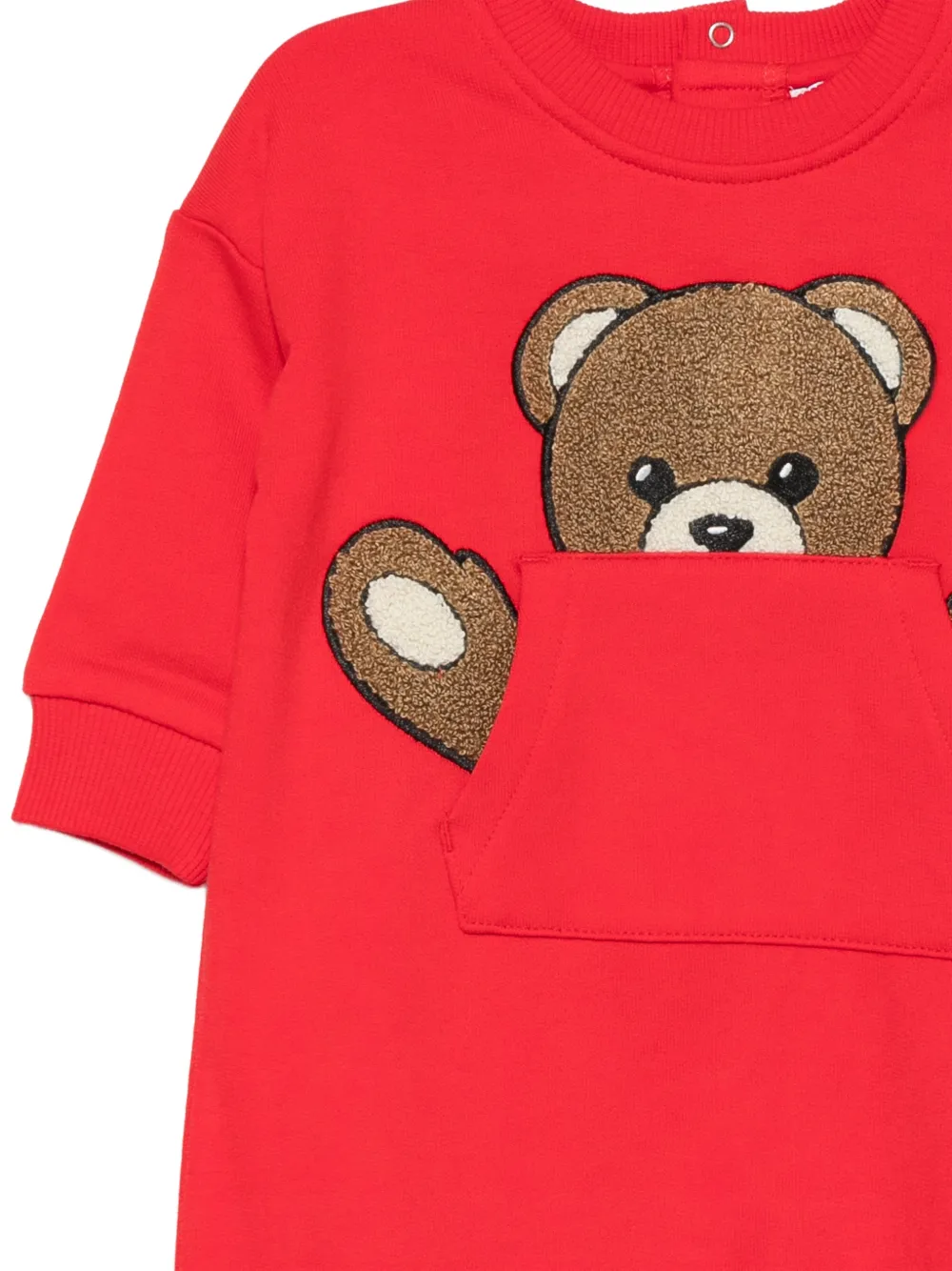 Moschino Kids Teddy Bear romper met patch Rood