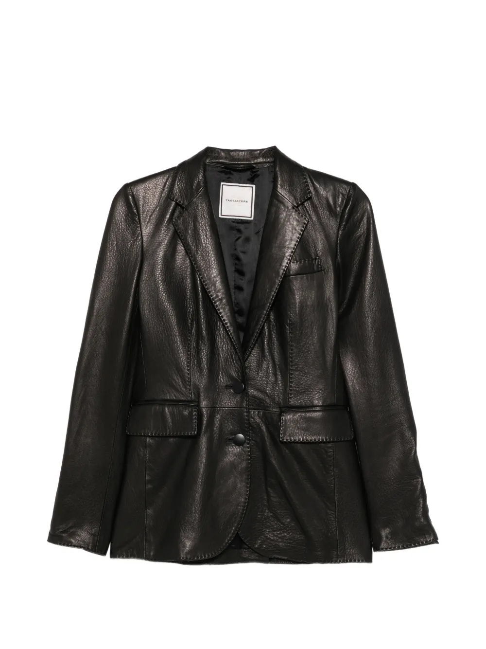 Tagliatore Sophie single-breasted leather jacket Zwart