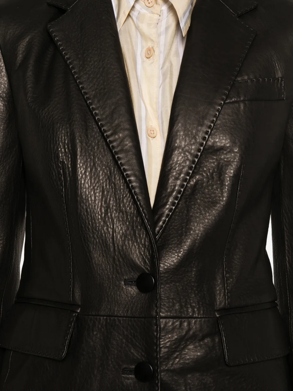 Tagliatore Sophie single-breasted leather jacket Zwart