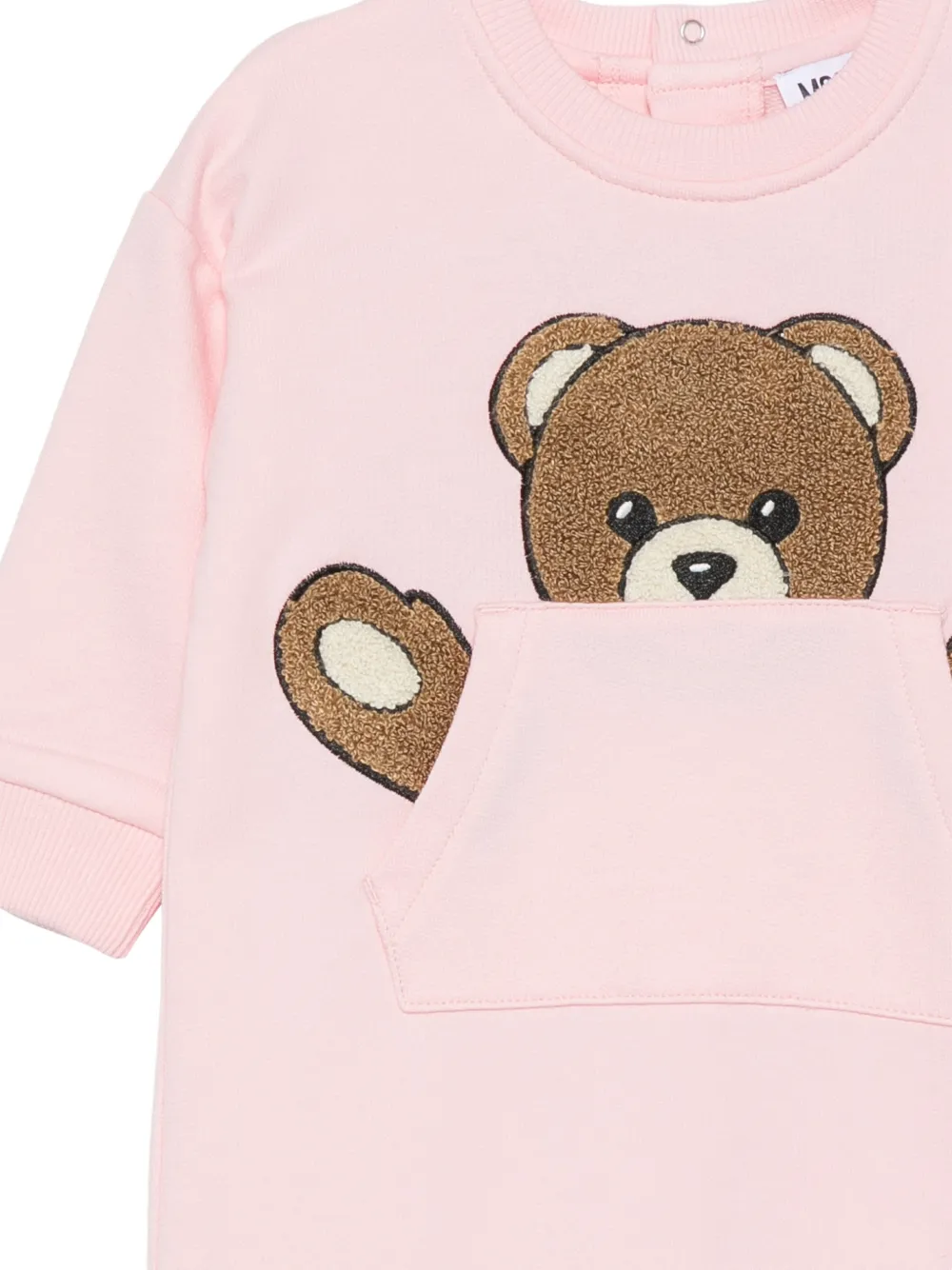 Moschino Kids Teddy Bear onesie met patch Roze