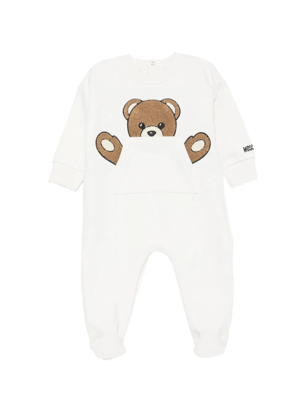 Moschino Kids combinaison à patch Teddy Bear - Blanc Moschino Kids combinaison à patch Teddy Bear - Blanc