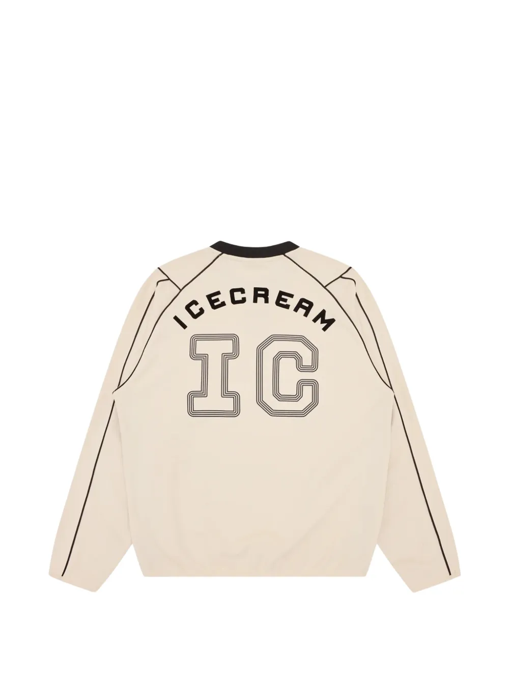 ICECREAM Training T-shirt met logo-print en V-hals Beige