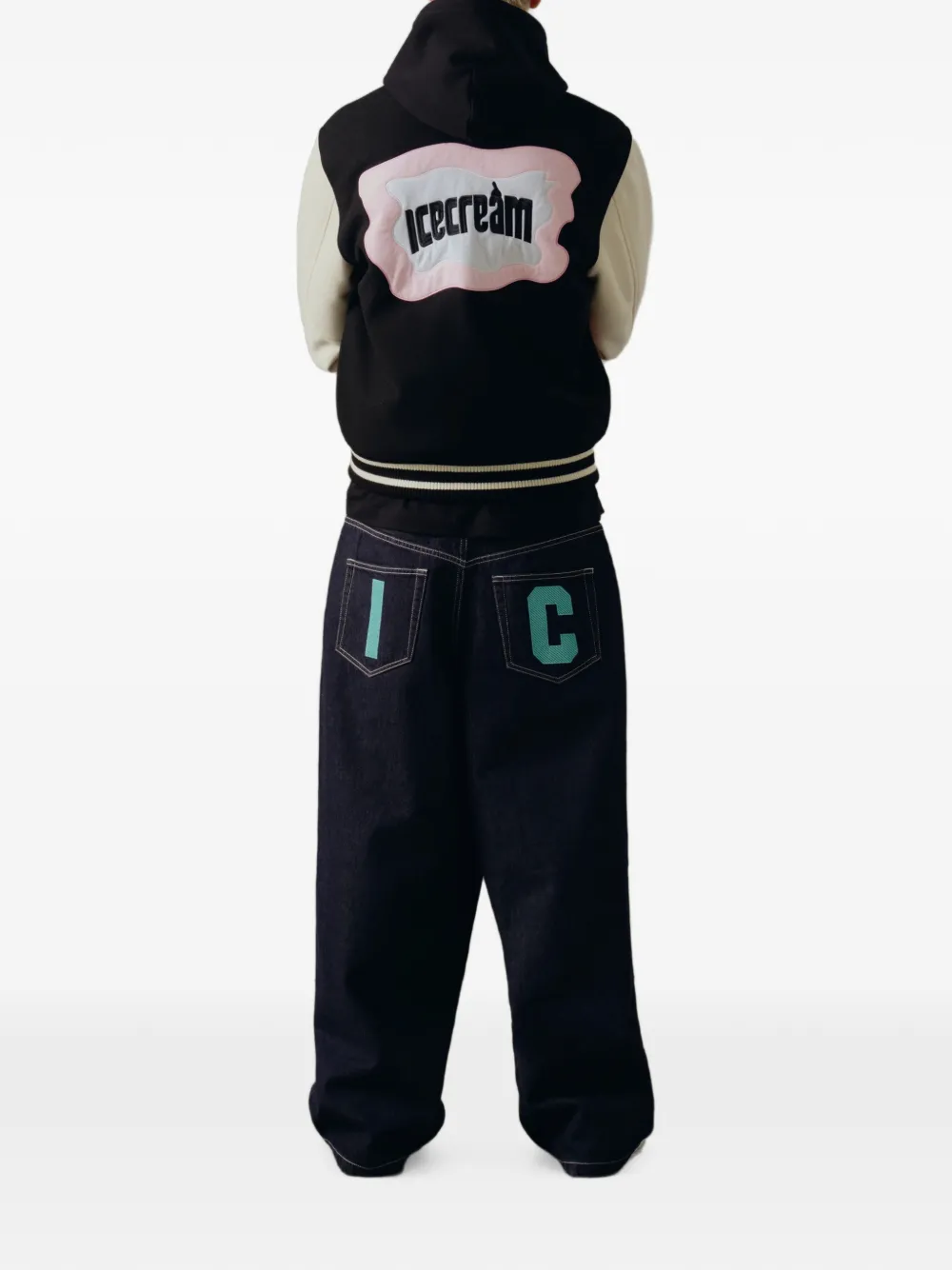 ICECREAM Bomberjack met logopatch Zwart