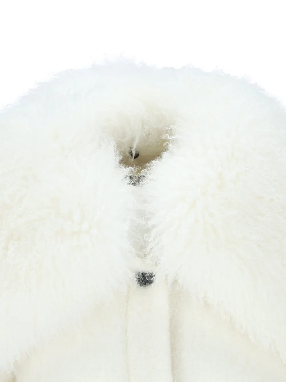 Moncler Grenoble Shearling-collar Fringed Cape in Neutrals, view 3