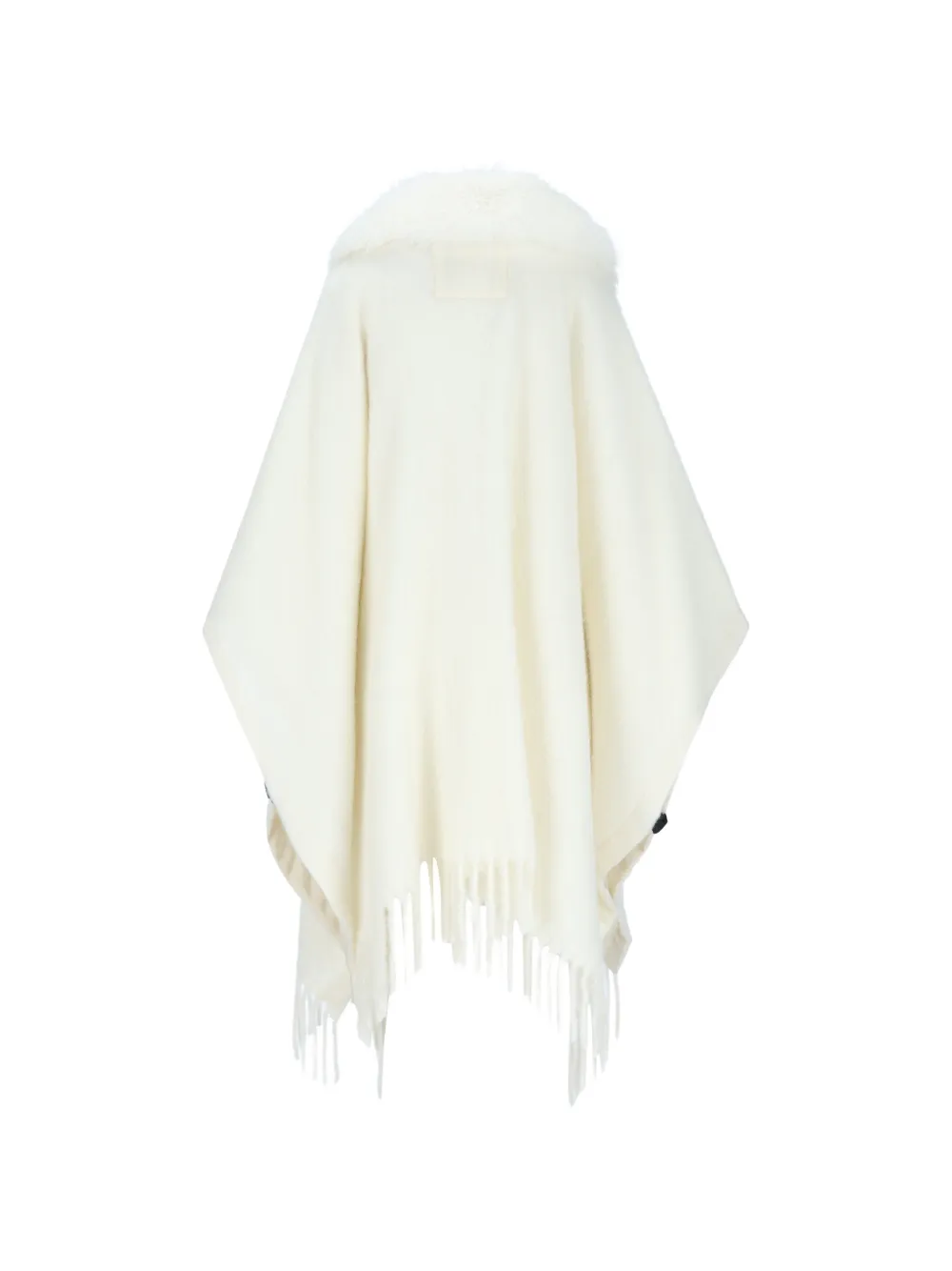 Moncler Grenoble Shearling-collar Fringed Cape in Neutrals, view 2