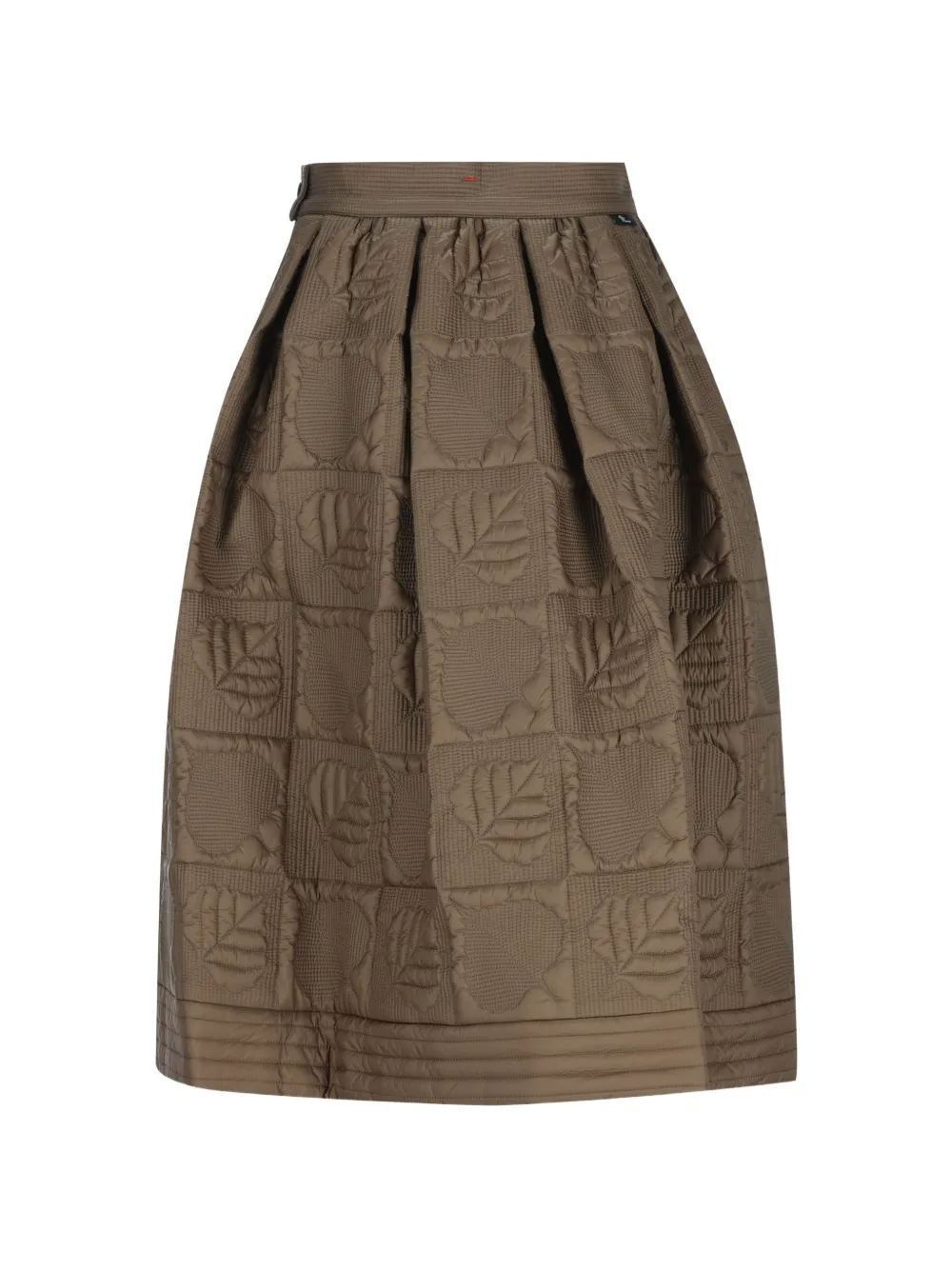 Moncler Grenoble leaf-quilted A-line midi skirt Bruin