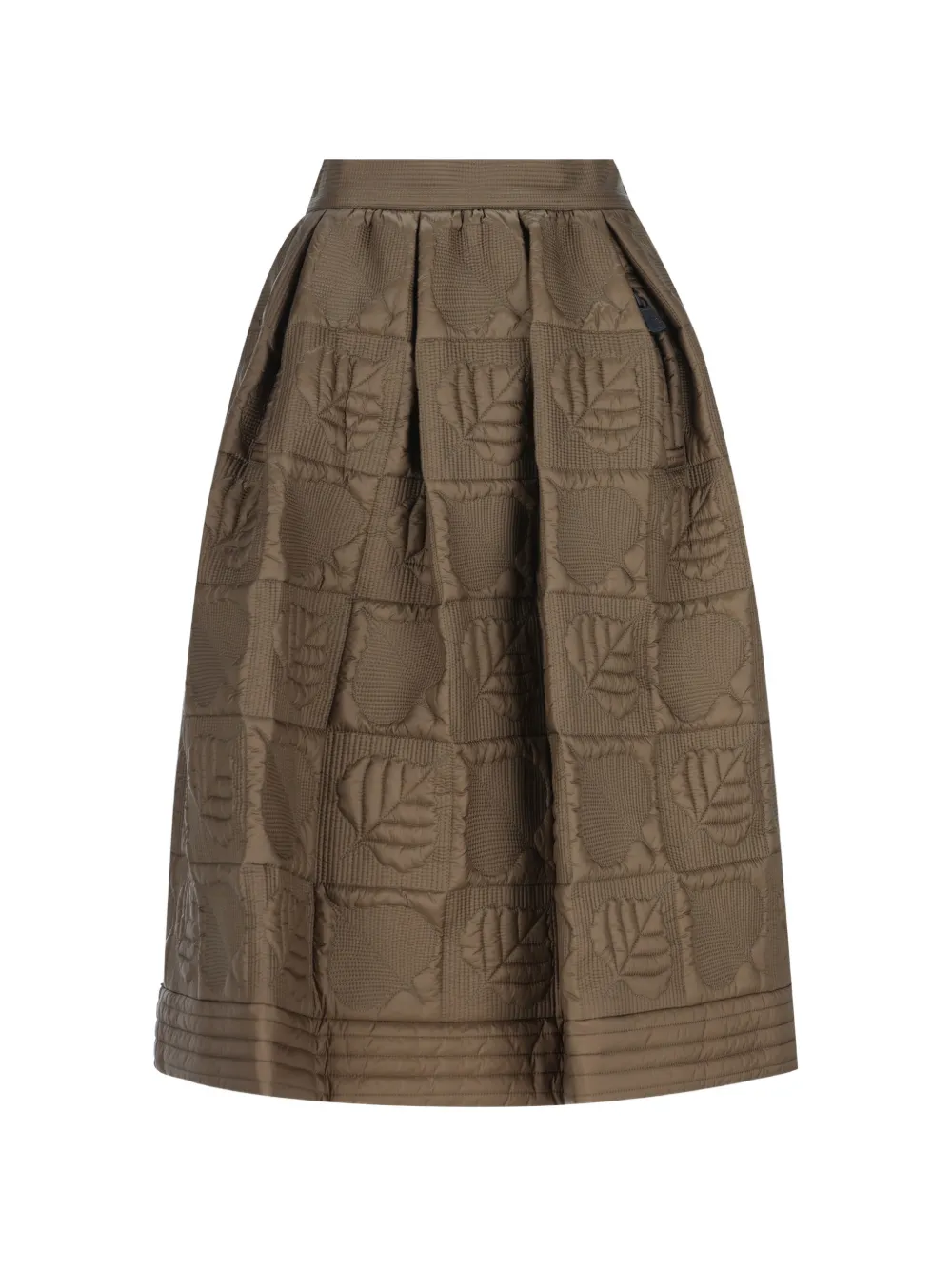 Moncler Grenoble leaf-quilted A-line midi skirt Bruin