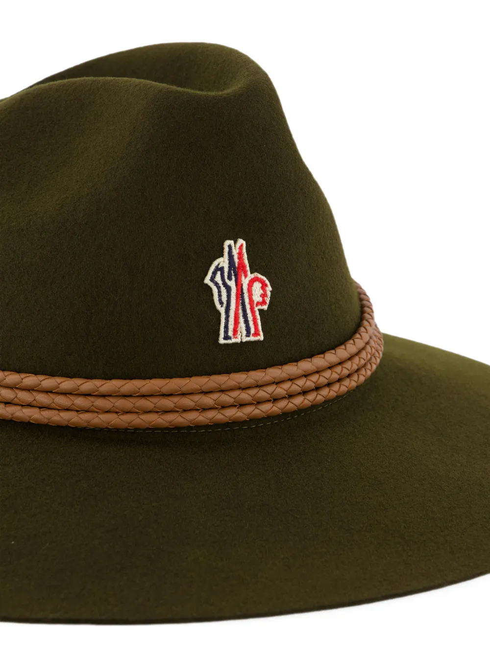 Moncler Grenoble logo-appliqué wide-brim hat Groen