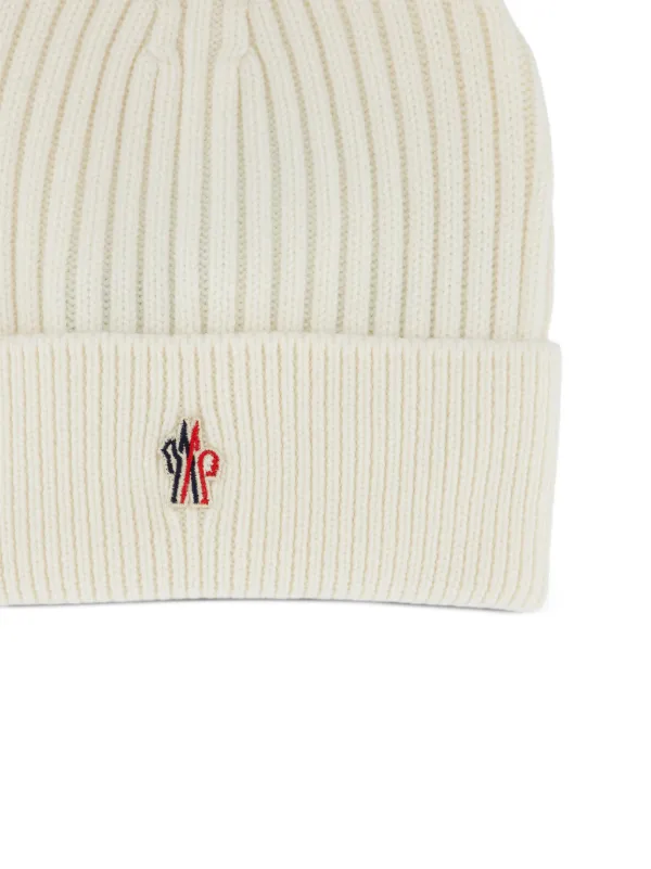 Moncler Grenoble リブニット ビーニー | ホワイト | FARFETCH JP