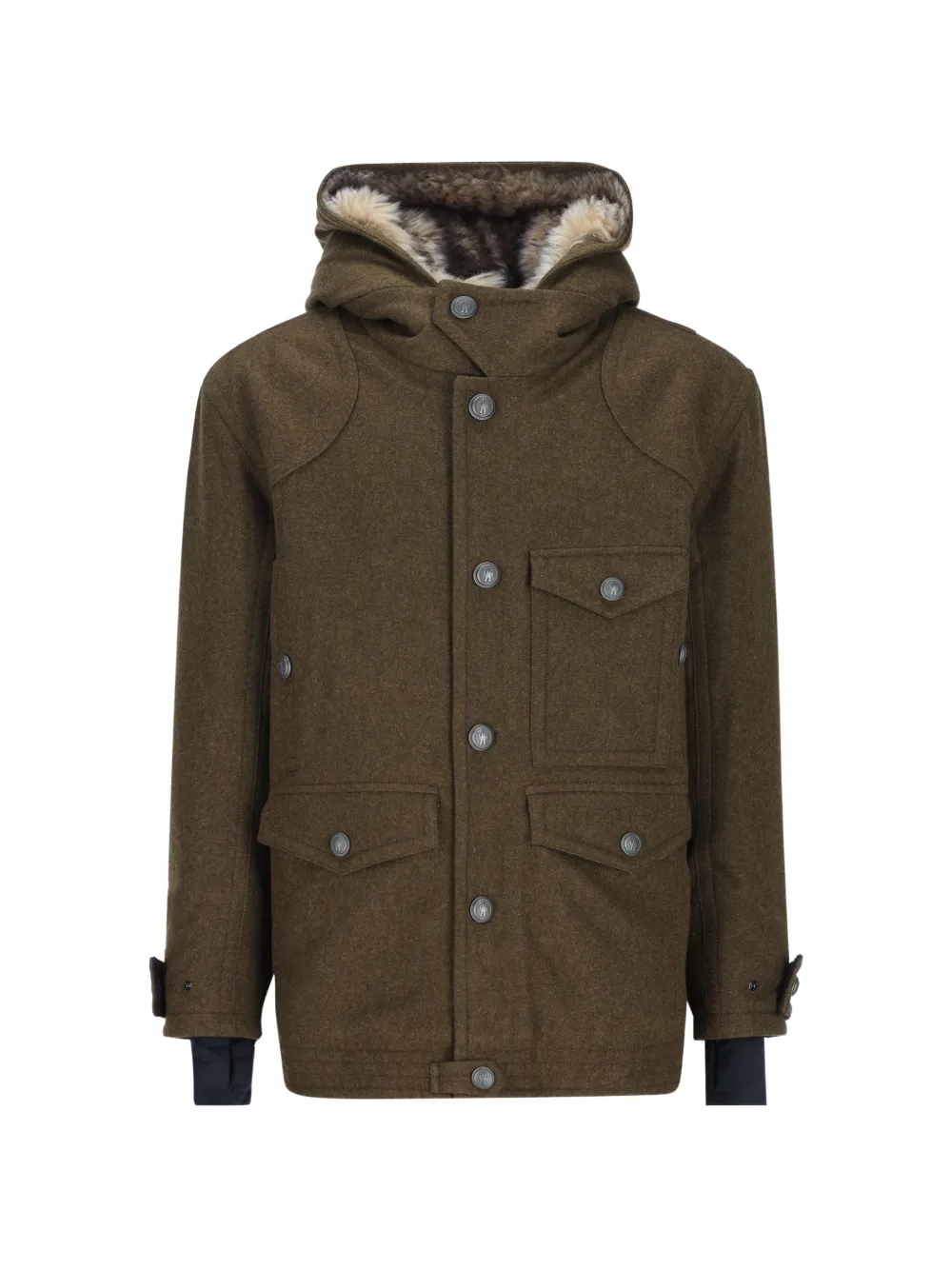 Moncler Grenoble shearling-trim hooded jacket