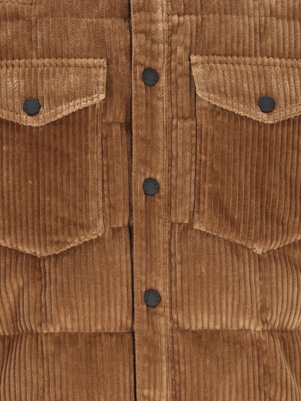 Moncler Grenoble Gewatteerd ribfluwelen jack Bruin