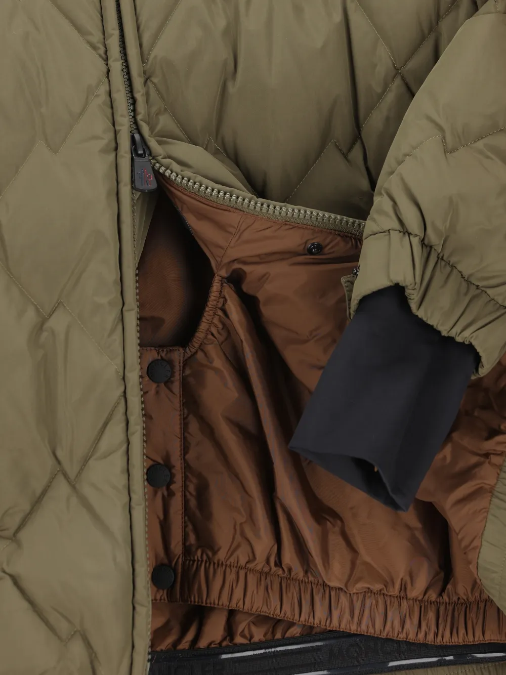 Moncler Grenoble Bramans gewatteerd jack met diamantpatroon Groen