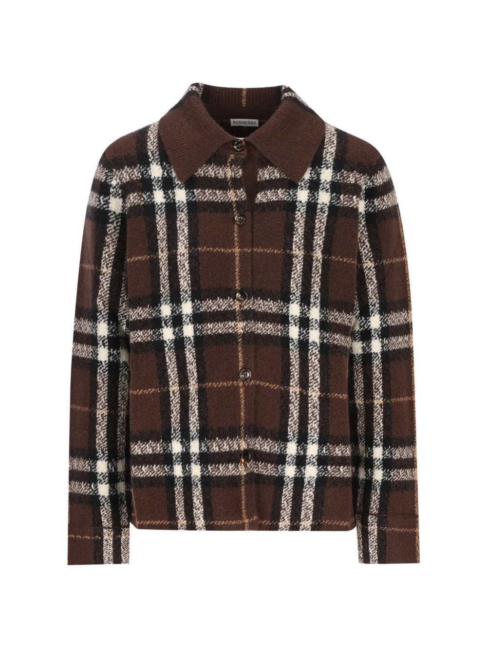 Burberry Check cashmere overshirt - Marrone