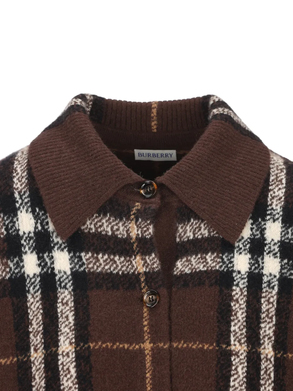 Burberry Geruit kasjmier shirtjack Bruin