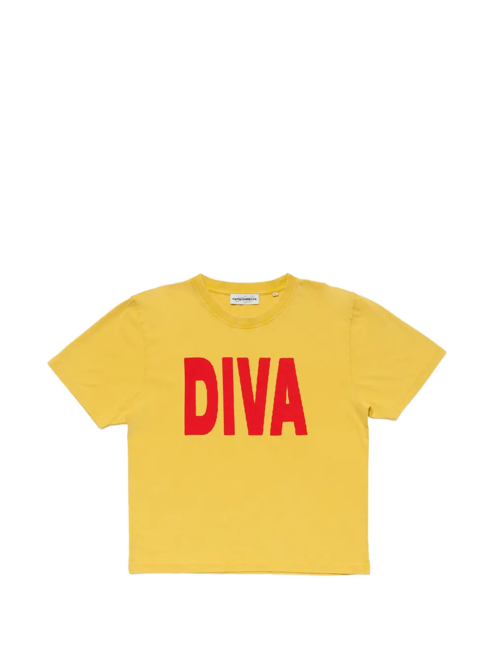CARNE BOLLENTE t-shirt Diva à slogan imprimé - Jaune