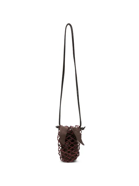 Cordera beaded-overlay drawstring shoulder bag