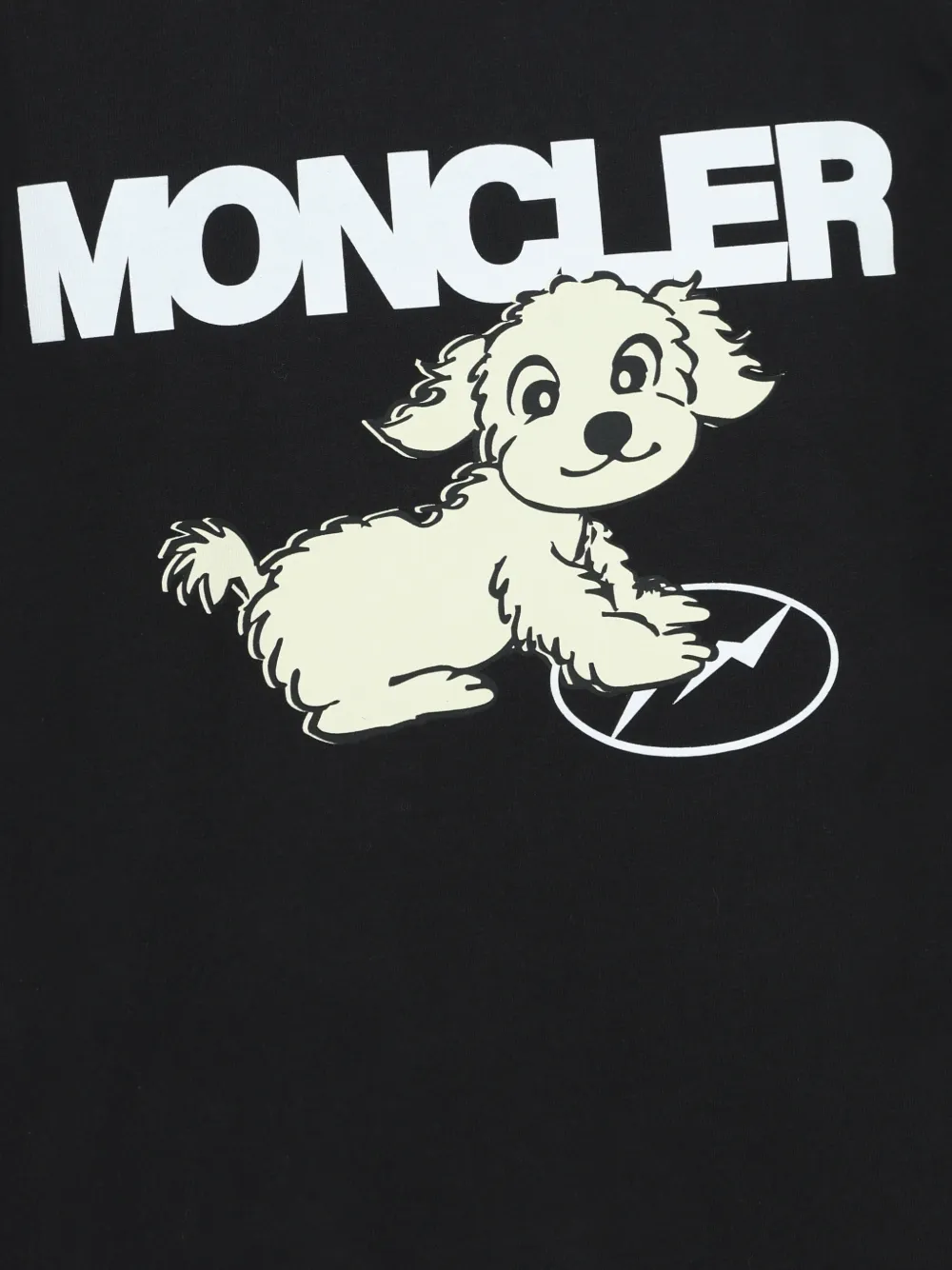 Moncler Enfant x FRGMTmini Print Dog T-shirt met grafische print Zwart