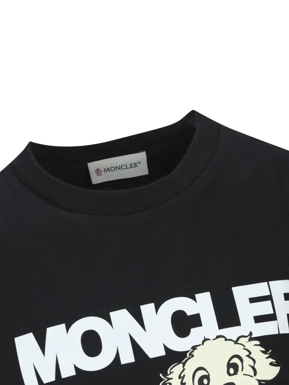 Moncler Enfant x FRGMTmini Print Dog T-shirt met grafische print Zwart