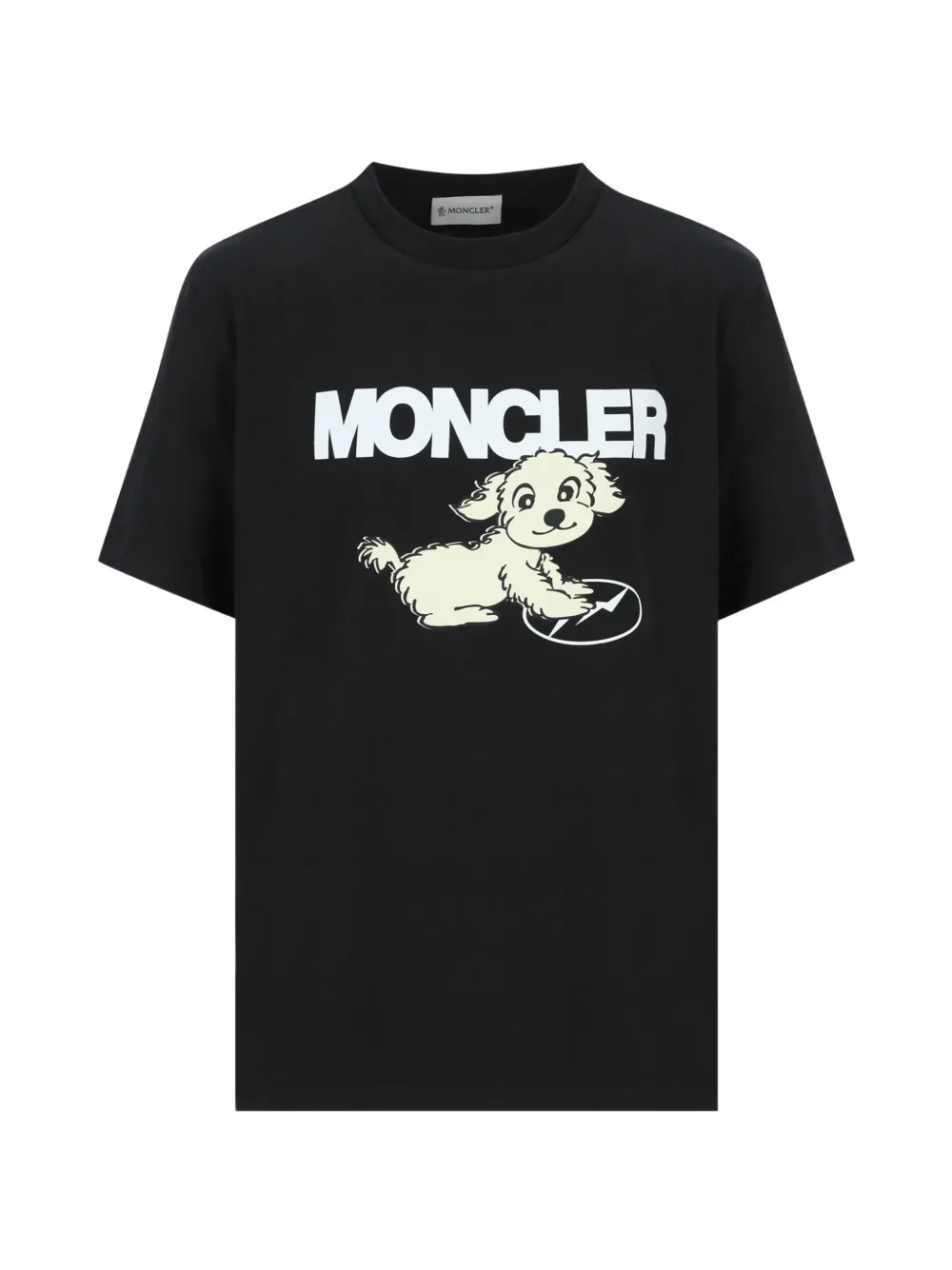 Moncler Enfant x FRGMTmini Print Dog T-shirt met grafische print Zwart