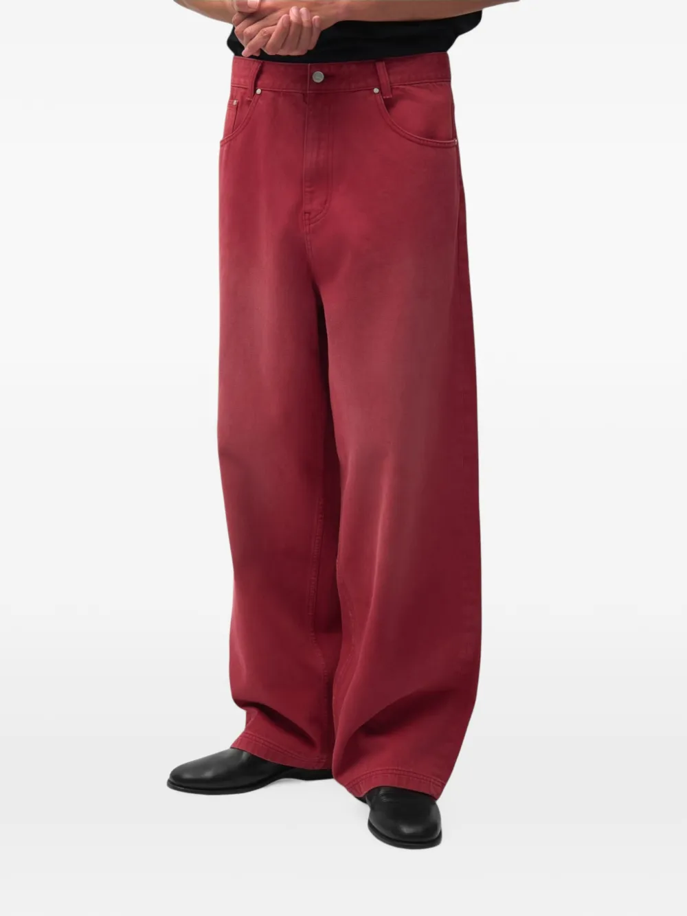 Arte Antwerp Baggy jeans met vervaagd effect Rood