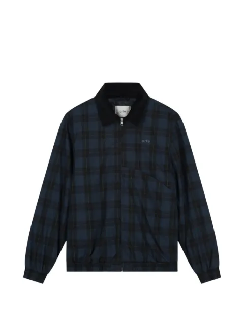 Arte Antwerp plaid corduroy-collar jacket