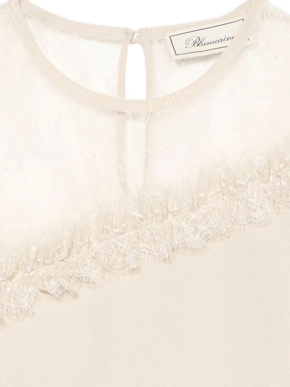 Blumarine Peplum trui met kanten vlak Beige
