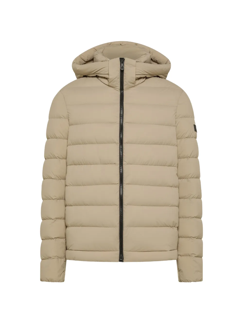Peuterey logo-patch hooded puffer jacket - Toni neutri