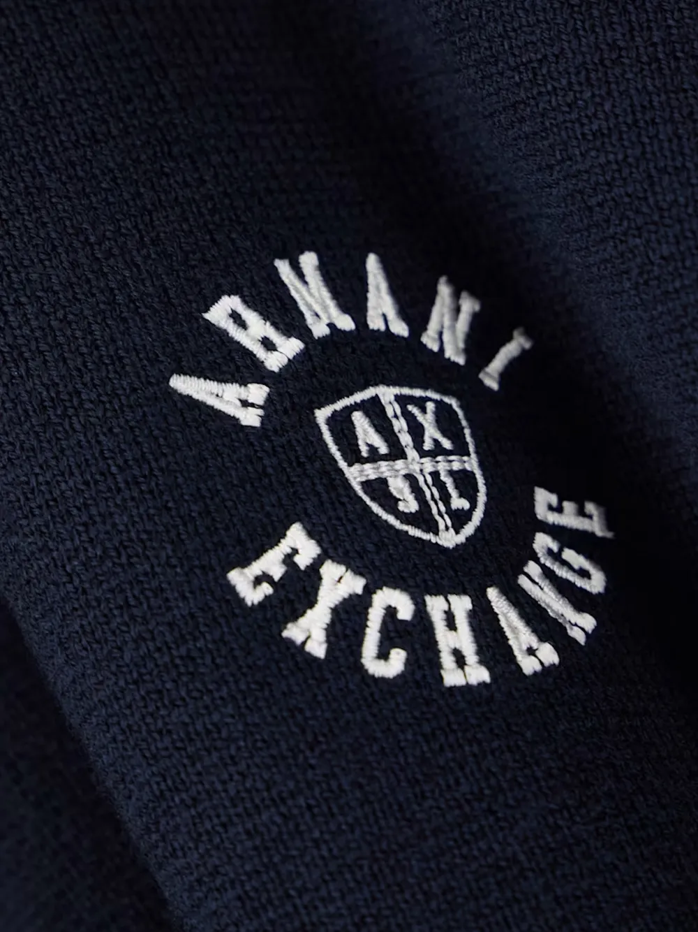Armani Exchange Trui met geborduurd logo Blauw