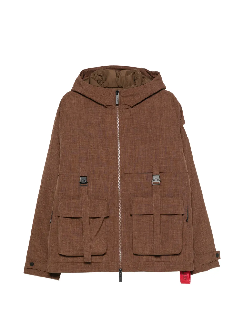 AFTER LABEL Toffen hooded multi-pocket jacket - Marrone