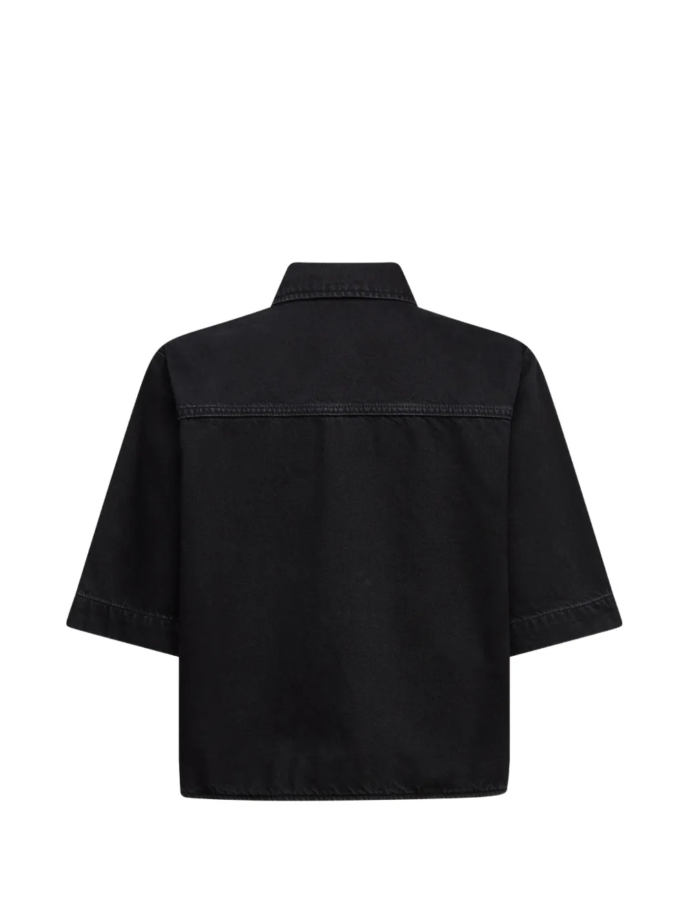 Karl Lagerfeld Jeans boxy short-sleeved denim shirt Zwart