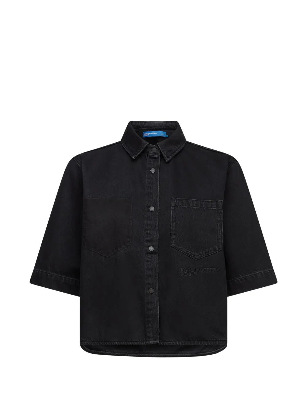 Karl Lagerfeld Jeans boxy short-sleeved denim shirt - Nero